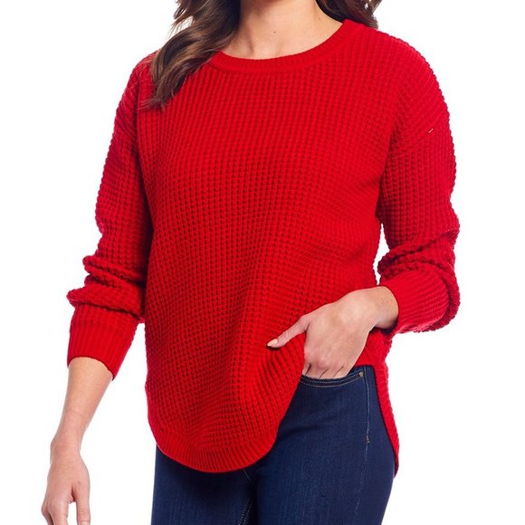 Jones New York Sweaters - Jones New York Tunic Cardinal Red Large Acrylic